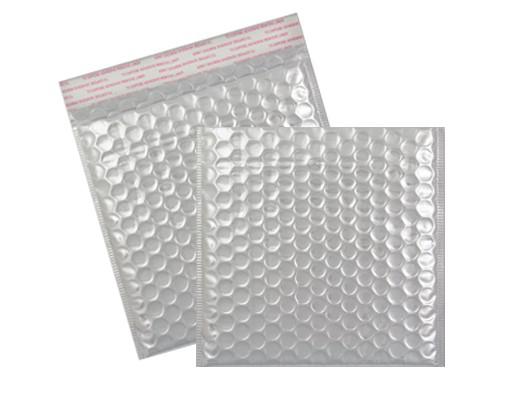 Luftpolstertaschen Metallic Bubble Bags 165x165 mm Haftklebend Silber glänzend